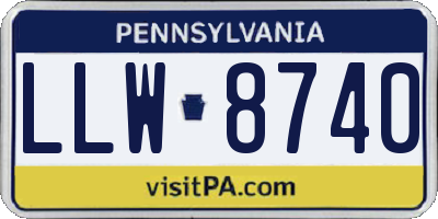 PA license plate LLW8740