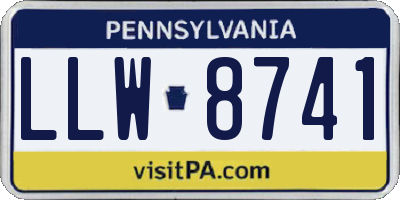 PA license plate LLW8741