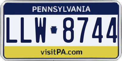 PA license plate LLW8744