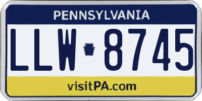 PA license plate LLW8745