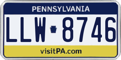 PA license plate LLW8746