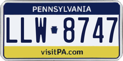 PA license plate LLW8747