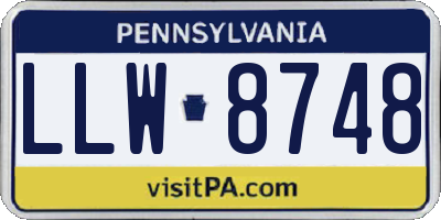 PA license plate LLW8748