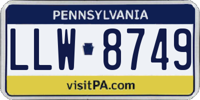 PA license plate LLW8749