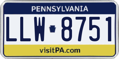 PA license plate LLW8751