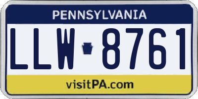 PA license plate LLW8761