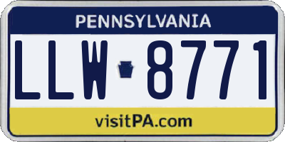PA license plate LLW8771