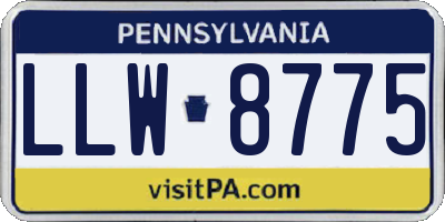 PA license plate LLW8775