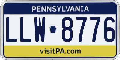 PA license plate LLW8776