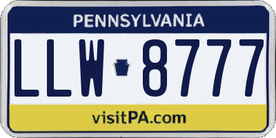 PA license plate LLW8777