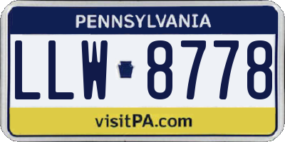 PA license plate LLW8778
