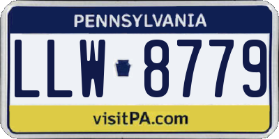 PA license plate LLW8779