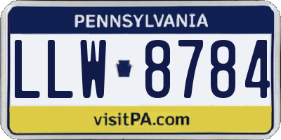 PA license plate LLW8784