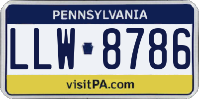 PA license plate LLW8786