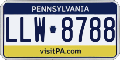 PA license plate LLW8788