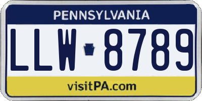 PA license plate LLW8789