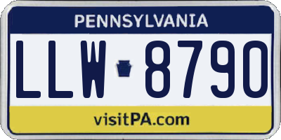 PA license plate LLW8790