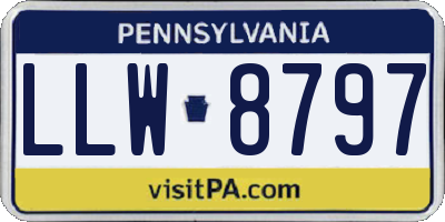 PA license plate LLW8797
