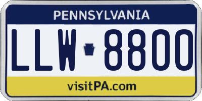PA license plate LLW8800