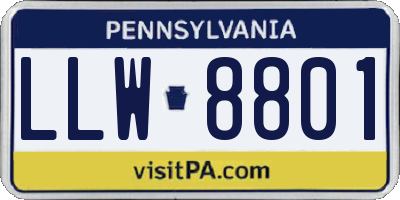 PA license plate LLW8801