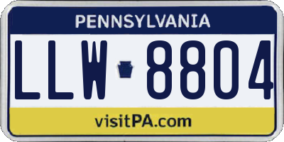 PA license plate LLW8804