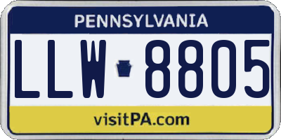 PA license plate LLW8805