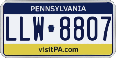 PA license plate LLW8807