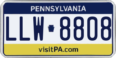 PA license plate LLW8808