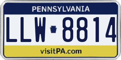 PA license plate LLW8814