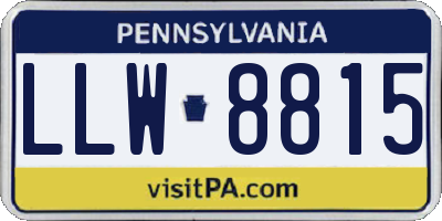 PA license plate LLW8815