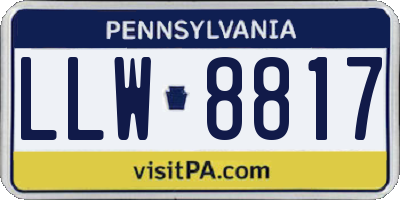 PA license plate LLW8817