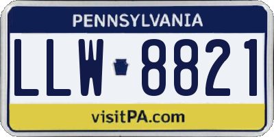 PA license plate LLW8821