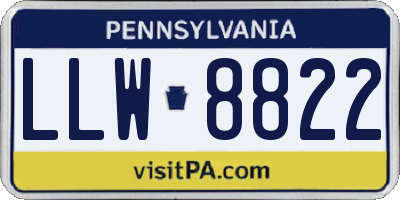 PA license plate LLW8822