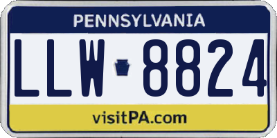 PA license plate LLW8824