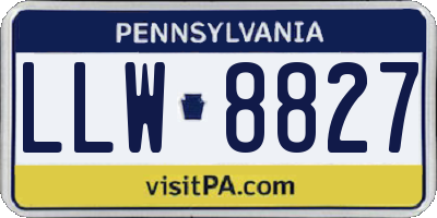 PA license plate LLW8827