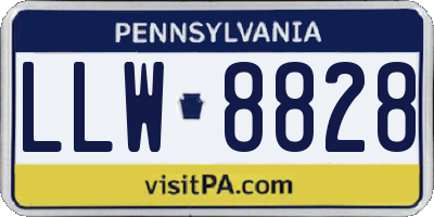 PA license plate LLW8828