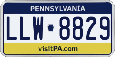 PA license plate LLW8829