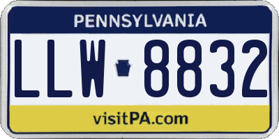 PA license plate LLW8832