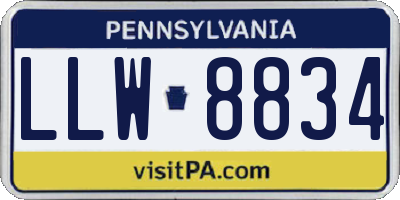 PA license plate LLW8834