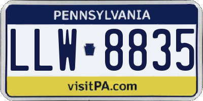 PA license plate LLW8835