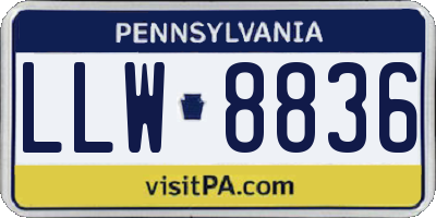 PA license plate LLW8836