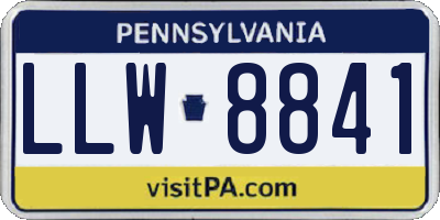 PA license plate LLW8841