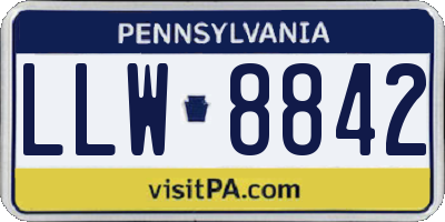 PA license plate LLW8842