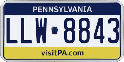 PA license plate LLW8843