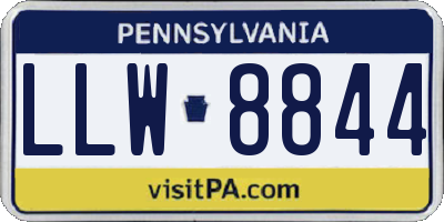 PA license plate LLW8844