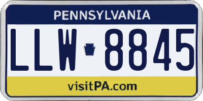 PA license plate LLW8845