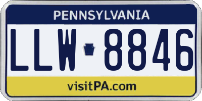 PA license plate LLW8846