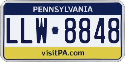 PA license plate LLW8848