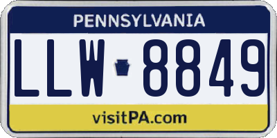 PA license plate LLW8849