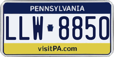 PA license plate LLW8850